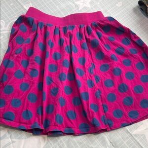 Tea Collection Fuchsia and Navy Polka Dot Skirt